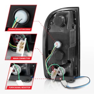 Toyota Tacoma LED Taillights - Rear - ANZO - Smoke Lens, Black Housing - `95-`00