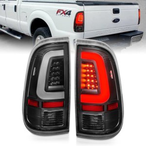 Ford F-250 Tail Lights - Rear - ANZO - LED - Black Housing Clear Lens - `08-`16