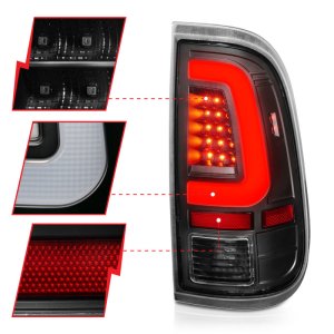 Ford F-250 Tail Lights - Rear - ANZO - LED - Black Housing Clear Lens - `08-`16