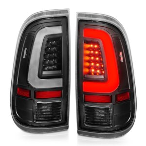 Ford F-250 Tail Lights - Rear - ANZO - LED - Black Housing Clear Lens - `08-`16