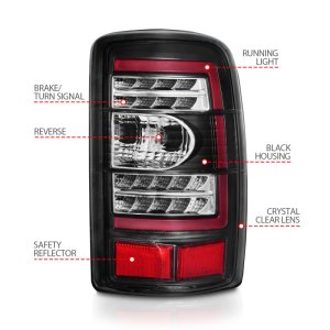 Chevrolet Tahoe Tail Light Assembly - ANZO - LED - Black Housing, Clear Lens - `00-`06 Chevrolet Tahoe Tail Light Assembly - ANZO - LED - Black Housing, Clear Lens - `00-`06