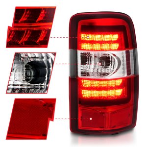 Chevrolet Tahoe Tail Lights - Rear - ANZO - LED with Chrome Housing - Red - `00-`06 Chevrolet Tahoe Tail Lights - Rear - ANZO - LED with Chrome Housing - Red - `00-`06