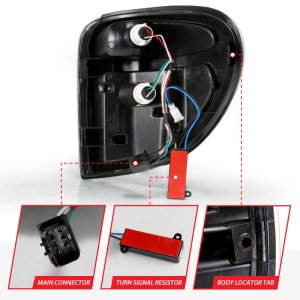 Dodge Grand Caravan LED Taillights - ANZO - w/ Light Bar - Black Housing Clear Lens - `04-`07