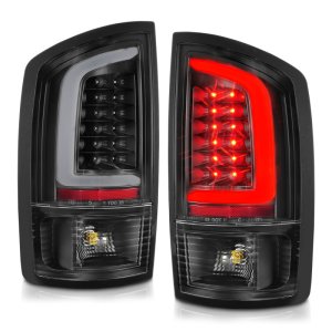 Dodge Ram 1500 LED Tail Lights - Rear - ANZO - w/ Light Bar - Black Housing Clear Lens - `02-`06