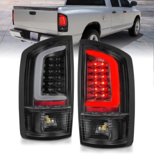Dodge Ram 1500 LED Tail Lights - Rear - ANZO - w/ Light Bar - Black Housing Clear Lens - `02-`06