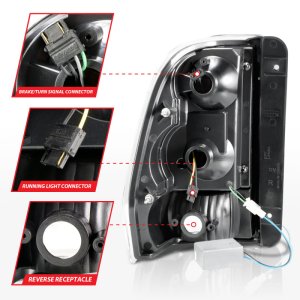 Chevrolet Trailblazer Tail Light Assembly - Rear - ANZO - LED w/ Light Bar - Black Housing Clear Lens - `02-`09