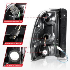 Chevrolet Trailblazer Tail Light Assembly - Rear - ANZO - LED w/ Light Bar - Black Housing Clear Lens - `02-`09