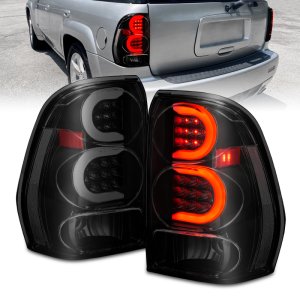 Chevrolet Trailblazer LED Tail Light Assembly - Rear - ANZO - Light Bar Style, Black Housing - Smoke Lens - `02-`09