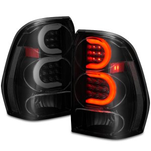 Chevrolet Trailblazer LED Tail Light Assembly - Rear - ANZO - Light Bar Style, Black Housing - Smoke Lens - `02-`09