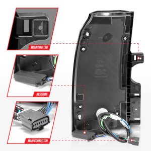 Chevrolet Tahoe LED Taillights - Rear - ANZO - Light Bar - Black Housing Clear Lens - `15-`20