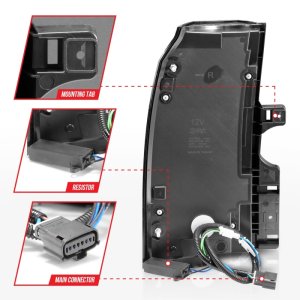 Chevrolet Tahoe Tail Lights - Rear - ANZO - LED w/ Light Bar - Chrome Housing Clear Lens - `15-`20