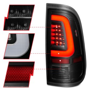 Ford F-250 Tail Light Assembly - Rear - ANZO - LED with Light Bar - Smoke Lens - `08-`16