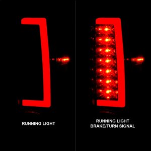 Chevrolet Colorado LED Tail Light Assembly - Rear - ANZO - Light Bar Style Black Housing - Smoke Lens - `04-`12