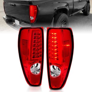 Chevrolet Colorado Taillights - Rear - ANZO - LED w/ Light Bar Chrome Housing - Red/Clear - `04-`12