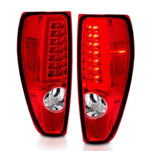 Chevrolet Colorado Taillights - Rear - ANZO - LED w/ Light Bar Chrome Housing - Red/Clear - `04-`12