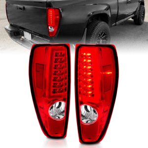 Chevrolet Colorado Taillights - Rear - ANZO - LED w/ Light Bar Chrome Housing - Red/Clear - `04-`12