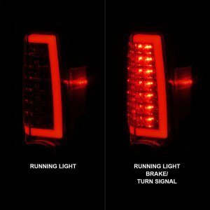 GMC Canyon Taillights - Rear - ANZO - LED w/ Light Bar Chrome Housing - Red/Clear - `04-`12