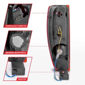 GMC Canyon Taillights - Rear - ANZO - LED w/ Light Bar Chrome Housing - Red/Clear - `04-`12