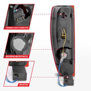 GMC Canyon Taillights - Rear - ANZO - LED w/ Light Bar Chrome Housing - Red/Clear - `04-`12