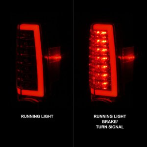 GMC Canyon Taillights - Rear - ANZO - LED w/ Light Bar Chrome Housing - Red/Clear - `04-`12