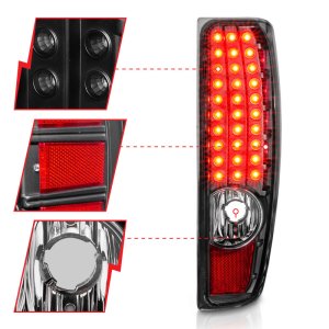 Chevrolet Colorado LED Taillights - ANZO - G2 - Black - `04-`10