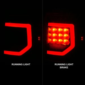 Toyota Tundra Tail Light Assembly - Rear - ANZO - LED w/ Light Bars - Black Housing Clear Lens - `07-`11