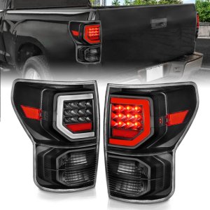 Toyota Tundra Tail Light Assembly - Rear - ANZO - LED w/ Light Bars - Black Housing Clear Lens - `07-`11