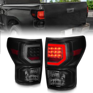 Toyota Tundra LED Taillights - Rear - ANZO - G2 with C Light Bars - Smoke Lens - `07-`11