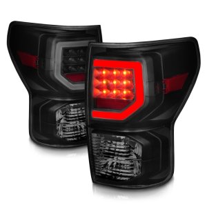 Toyota Tundra LED Taillights - Rear - ANZO - G2 with C Light Bars - Smoke Lens - `07-`11