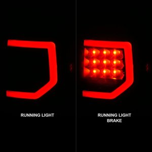 Toyota Tundra LED Taillights - Rear - ANZO - G2 with C Light Bars - Smoke Lens - `07-`11