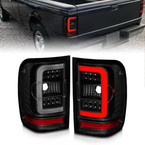 Ford Ranger LED Taillights - Rear - ANZO - Light Bar - Black Housing with Smoke Lens - `01-`11