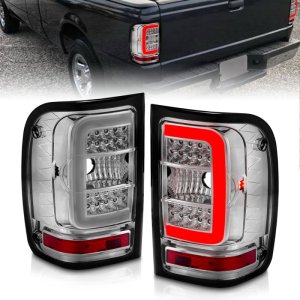 Ford Ranger Tail Lights - Rear - ANZO - LED w/ Light Bar Style - Chrome - `01-`11