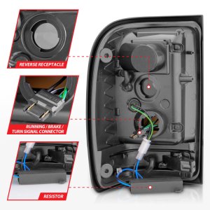 Ford Ranger LED Taillights - Rear - ANZO - Light Bar Style - Chrome Housing, Red/Clear Lens - `01-`11