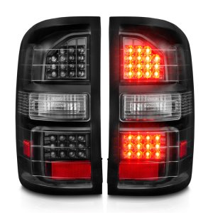 GMC Sierra Taillights - Rear - ANZO - LED - Black Housing Clear Lens - `14-`18