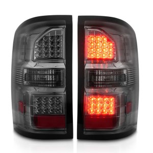 GMC Sierra Tail Light Assembly - ANZO - LED, Smoke Lens - Black - `14-`18