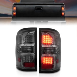 GMC Sierra Tail Light Assembly - ANZO - LED, Smoke Lens - Black - `14-`18