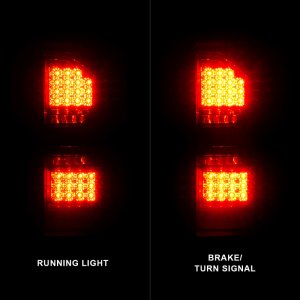 GMC Sierra Tail Light Assembly - ANZO - LED, Smoke Lens - Black - `14-`18