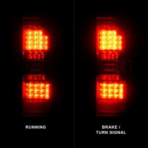 GMC Sierra LED Taillights - Rear - ANZO - Red/Clear Lens with Chrome Housing - Black Housing Red/Clear Lens - `14-`18