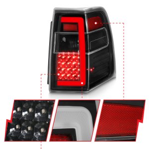 Ford Expedition LED Taillights - ANZO - w/ Light Bar Sequential - Black Housing Clear Lens - `07-`17