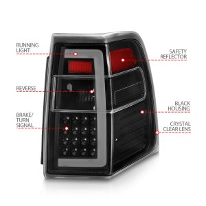 Ford Expedition LED Taillights - ANZO - w/ Light Bar Sequential - Black Housing Clear Lens - `07-`17