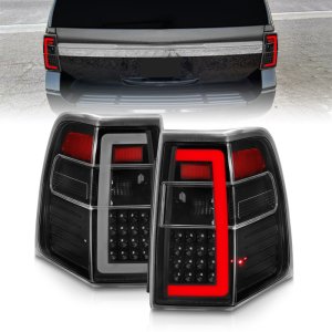 Ford Expedition LED Taillights - ANZO - w/ Light Bar Sequential - Black Housing Clear Lens - `07-`17