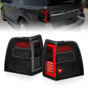 Ford Expedition LED Taillights - Rear - ANZO - Light Bar Sequential - Black Housing, Smoke Lens - `07-`17