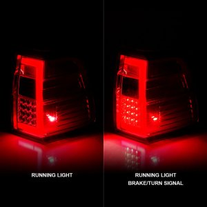 Ford Expedition LED Taillights - ANZO - Light Bar Chrome Housing - Red/Clear - `07-`17