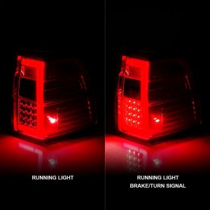 Ford Expedition LED Taillights - ANZO - Light Bar Chrome Housing - Red/Clear - `07-`17