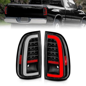 Toyota Tundra Tail Light Assembly - ANZO - LED with Light Bar - Black Housing Clear Lens - `00-`06
