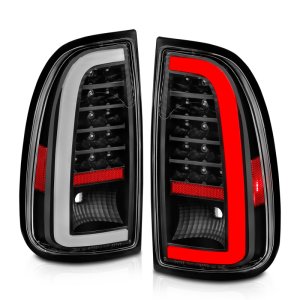 Toyota Tundra Tail Light Assembly - ANZO - LED with Light Bar - Black Housing Clear Lens - `00-`06
