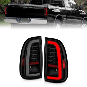 Toyota Tundra Taillights - Rear - ANZO - LED w/Light Bar - Black Housing Smoke Lens - `00-`06