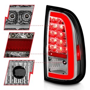 Toyota Tundra LED Taillights - ANZO - w/ Light Bar - Chrome Housing - Clear Lens - `00-`06