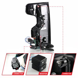 Chevrolet Silverado LED Taillights - Rear - ANZO - Black Housing G2 w/C Light Bars - Smoke - `19-`21