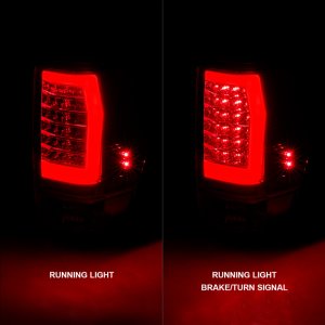 Nissan Titan Taillights - ANZO - LED w/ Light Bar - Chrome Housing/Red-Clear Lens - `04-`15